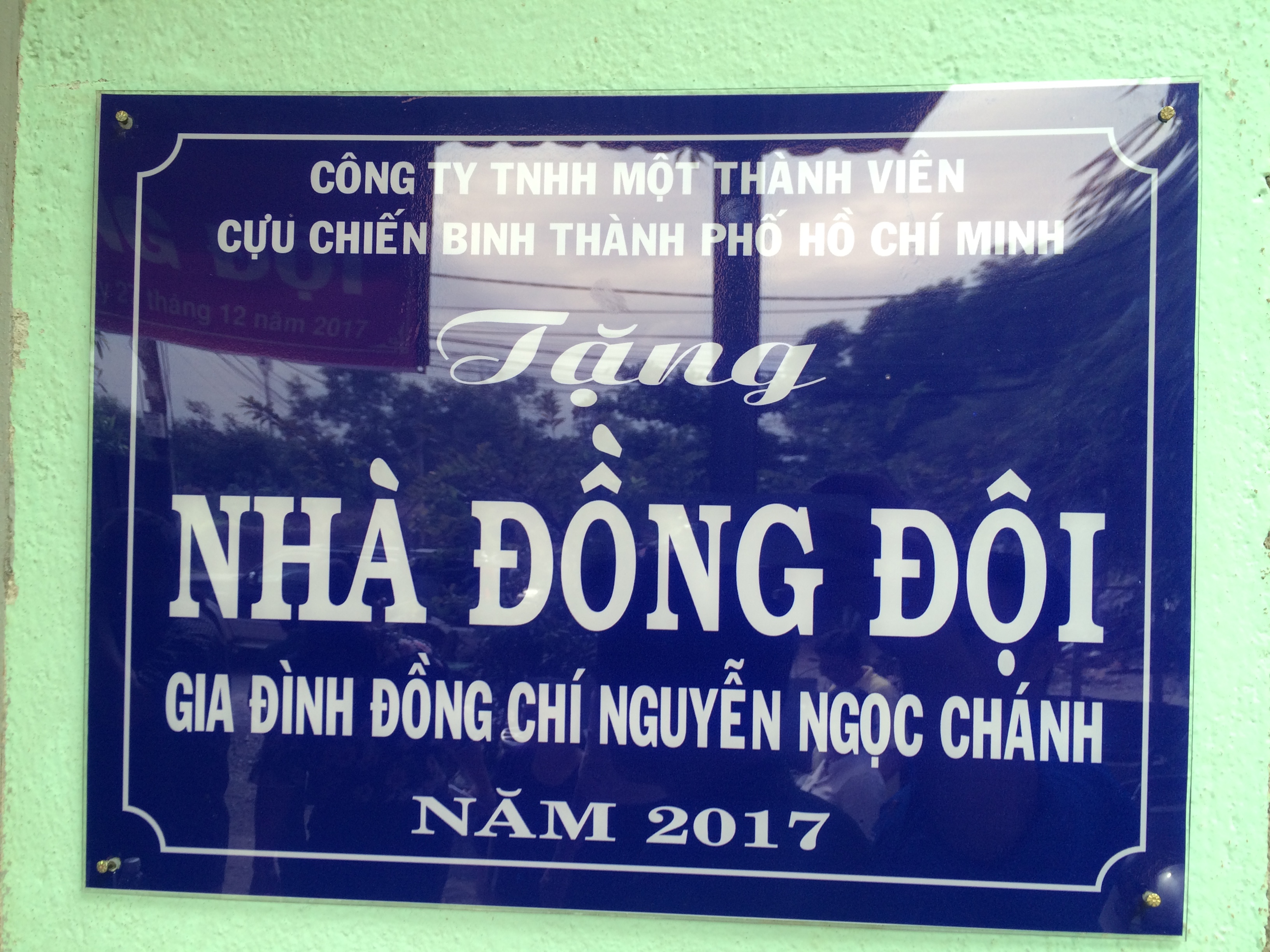 Trao nhà tặng nhà đồng đội tại quận 9 năm 2017.
